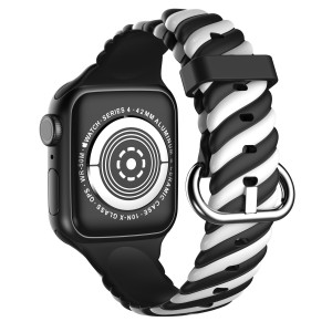 Silikonový řemínek TWIST pro Apple Watch černo-bílý 38/40/41 mm