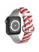 Silikonový řemínek TWIST pro Apple Watch červeno-bílý 38/40/41 mm