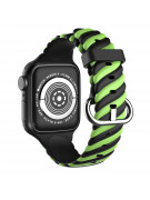 Silikonový řemínek TWIST pro Apple Watch černo-zelený 38/40/41 mm