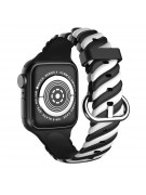 Silikonový řemínek TWISTpro Apple Watch černo-bílý 42/44/45 mm