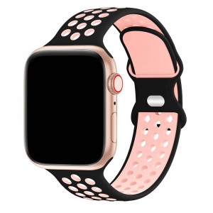 Silikonový řemínek pro Apple Watch černo-růžový 42/44/45 mm