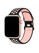 Silikonový řemínek pro Apple Watch černo-růžový 42/44/45 mm