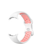 Silikonový řemínek performance pro Google Pixel Watch bílo-růžový S