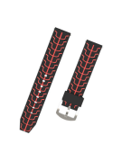 Silikonový řemínek RibFlex černo-červený 22 mm