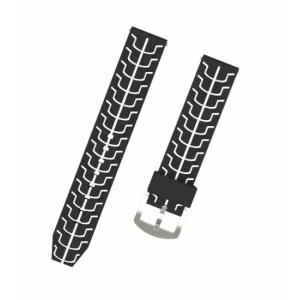 Silikonový řemínek RibFlex černo-bílý 22 mm