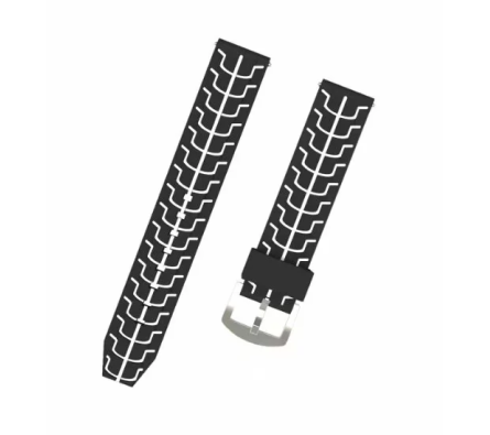 Silikonový řemínek RibFlex černo-bílý 22 mm