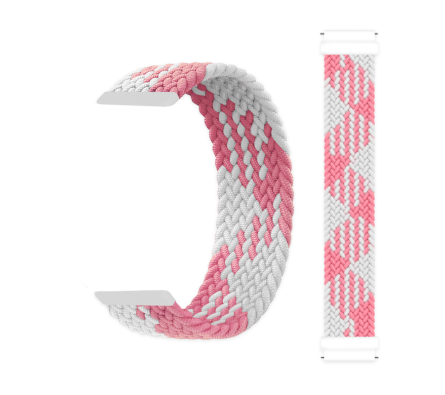 Tkaný řemínek Weave bílo-růžový 20 mm