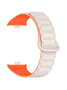 Silikonový řemínek Magnetica bílo-oranžový pro Xiaomi Redmi 4 a Xiomi Smart Band 8,9 Pro