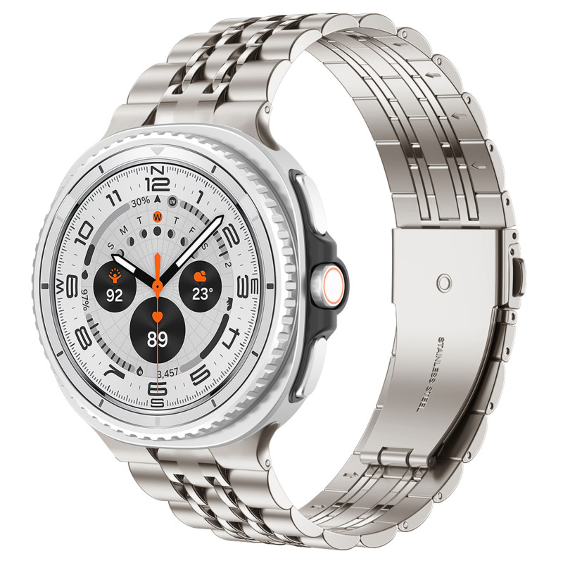 Kovový řemínek PERFECTION stříbrný pro Samsung Galaxy Watch 8