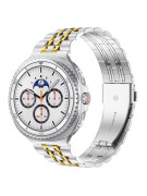 Kovový řemínek PERFECTION stříbrno-zlatý pro Samsung Galaxy Watch 8