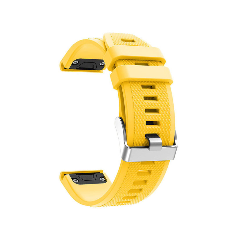 Silikonový řemínek FUN pro Garmin žlutý 22 mm