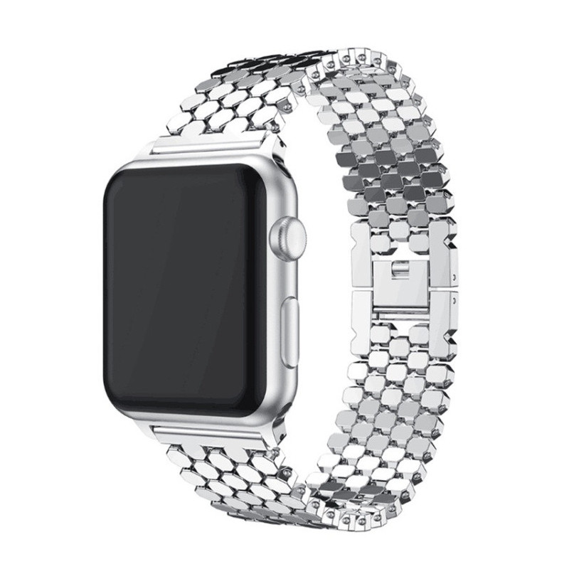 Kovový řemínek Luxary pro Apple Watch stříbrný 42/44 mm