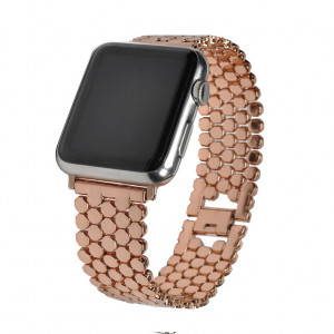 Kovový řemínek Luxary pro Apple Watch zlato-růžový 38/40 mm